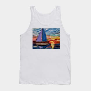 Out sailing at sunset. Tank Top